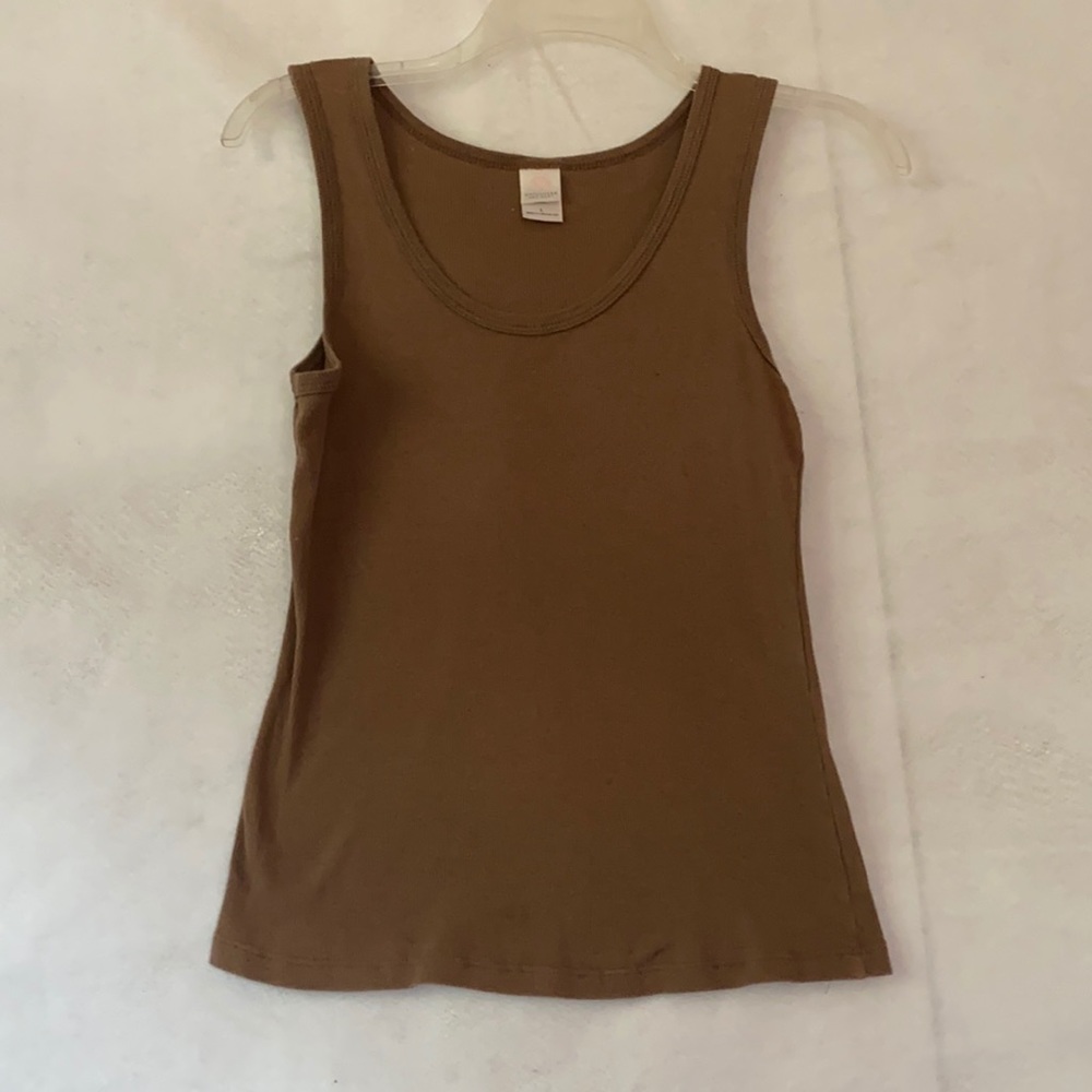 Unplugged Brown Sleeveless Tank Top